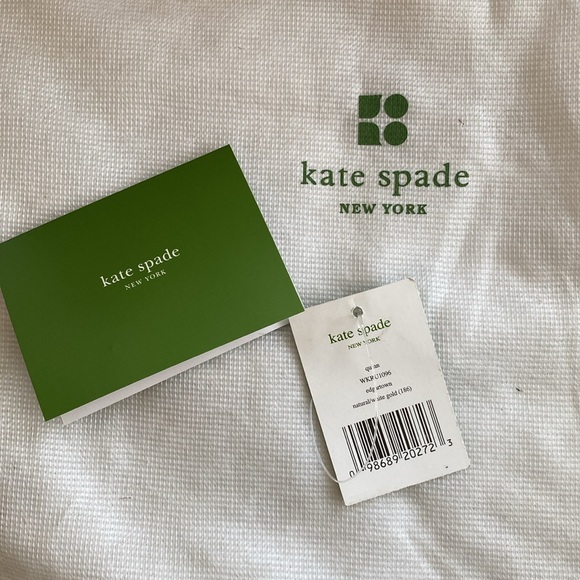 KATE SPADE ♠️ Wicker Basket Handbag Quinn WKRU1096 Edgartown Natural White Gold - Picture 4 of 16